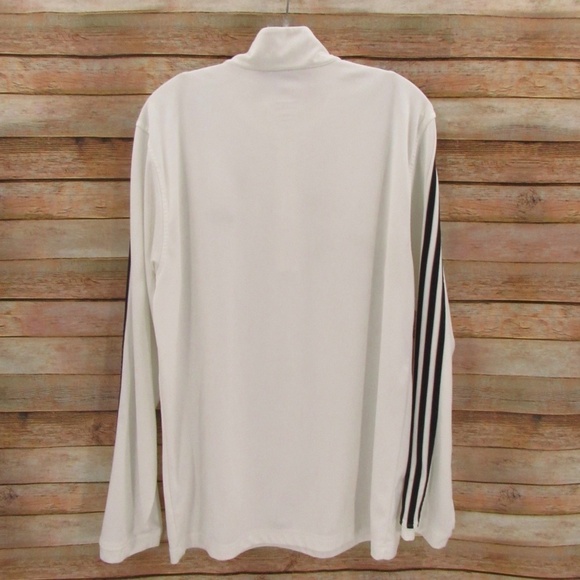Adidas White 1/4 Zip Mock Neck Pullover Jacket - Picture 6 of 13